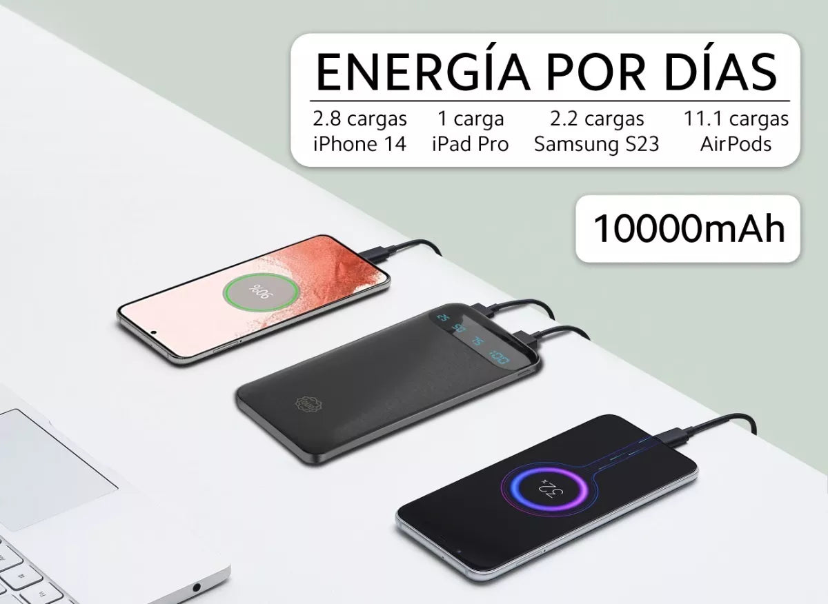 Batería Power Bank 10.000 MAH 15 W.