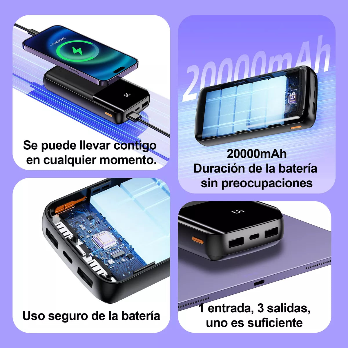 Batería Power Bank 10.000 MAH 15 W.