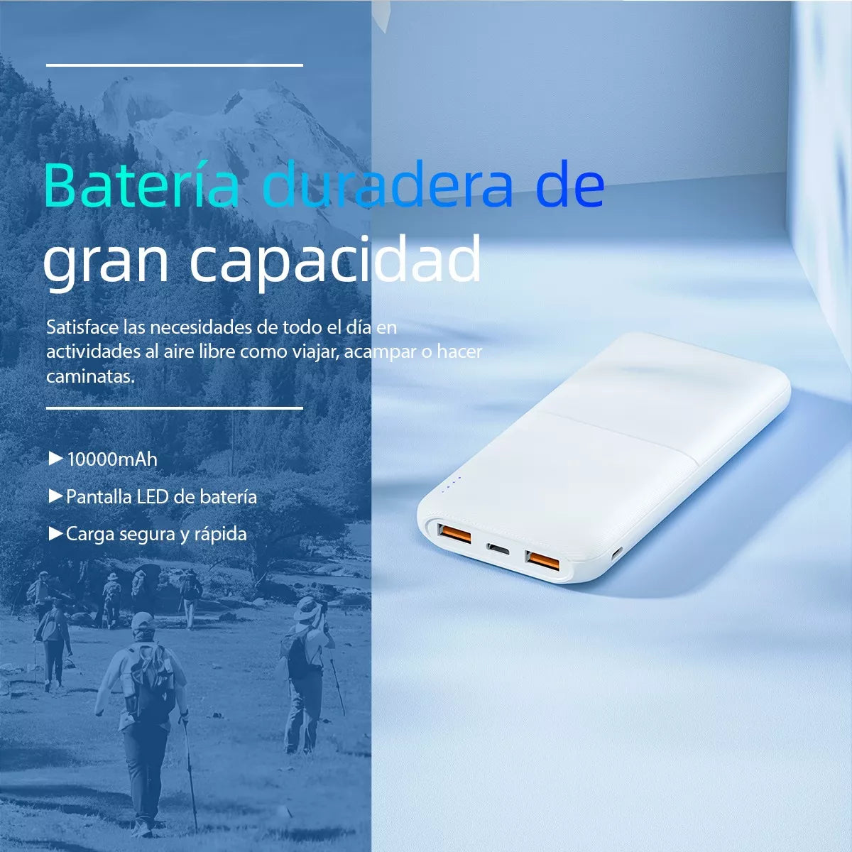 Batería Power Bank 10.000 MAH 15 W.